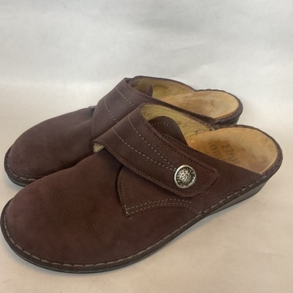 Finn Comfort Santa Fe Burgundy Clogs Mules Shoes Women 41/US10 Germany Leather